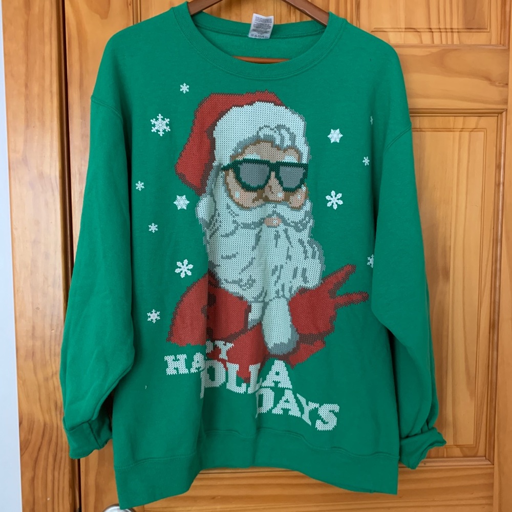 Ugly Christmas Sweater Sweatshirt Happy Holla Days